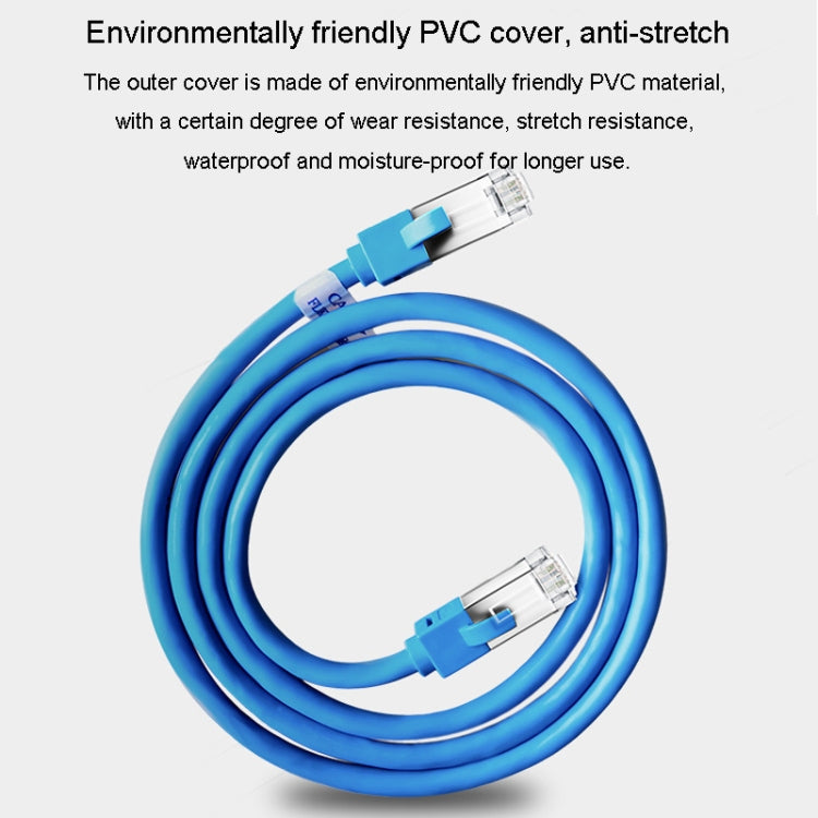 JINGHUA Category 6 Gigabit Double Shielded Router Computer Project All Copper Network Cable, Size: 10M(Blue) - HoMEdemic™ 