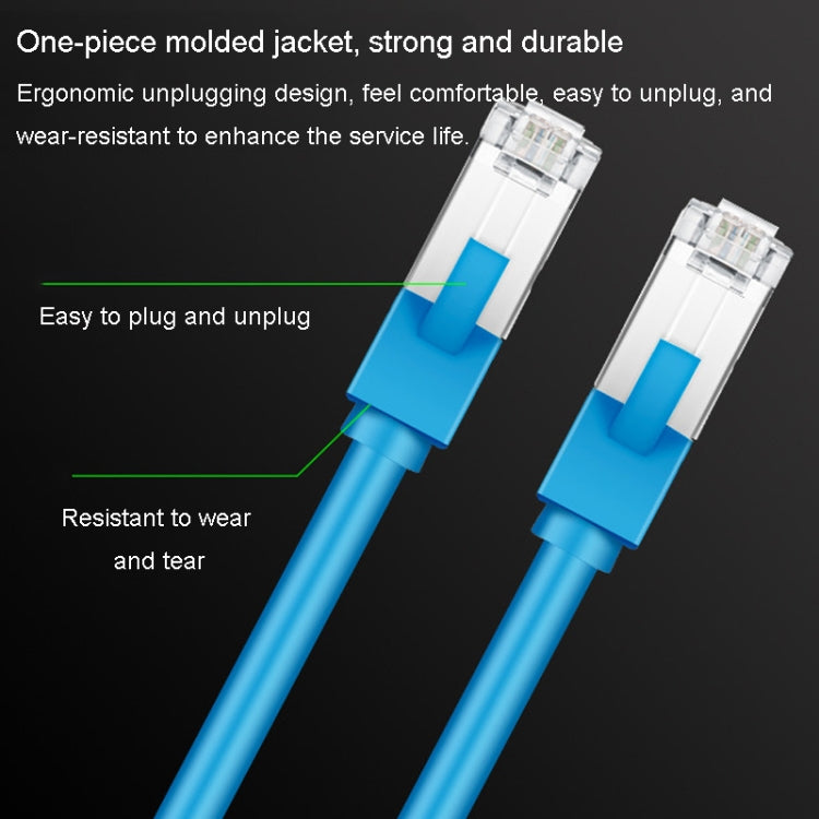 JINGHUA Category 6 Gigabit Double Shielded Router Computer Project All Copper Network Cable, Size: 10M(Blue) - HoMEdemic™ 