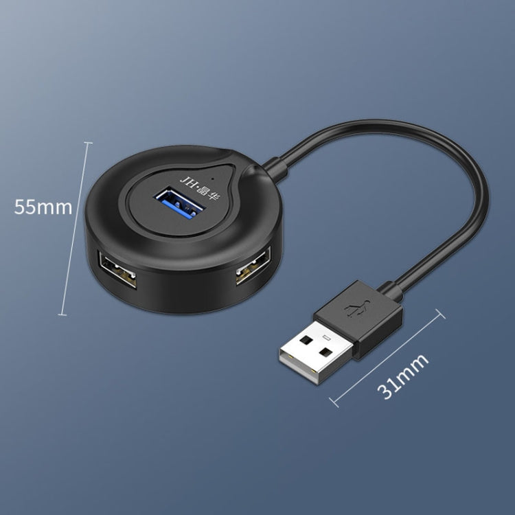 JINGHUA N62 USB2.0 4-Port Splitter One To Four HUB Extension Connector, Model: 1m Black - HoMEdemic™ 