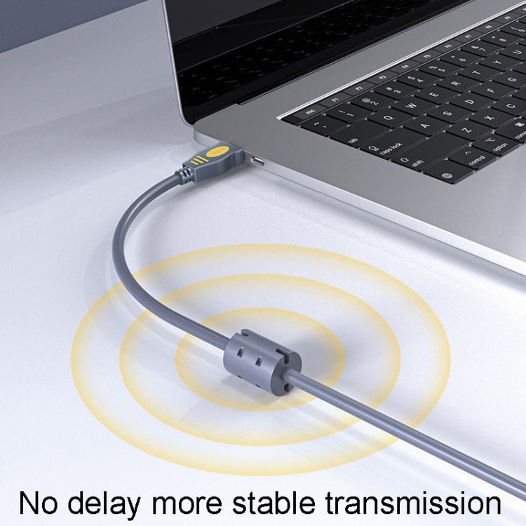 JINGHUA U110 USB2.0 Male To Male Cable Copper Data Cable With Magnetic Ring, Size: 1.5m(Gray) - HoMEdemic™ 