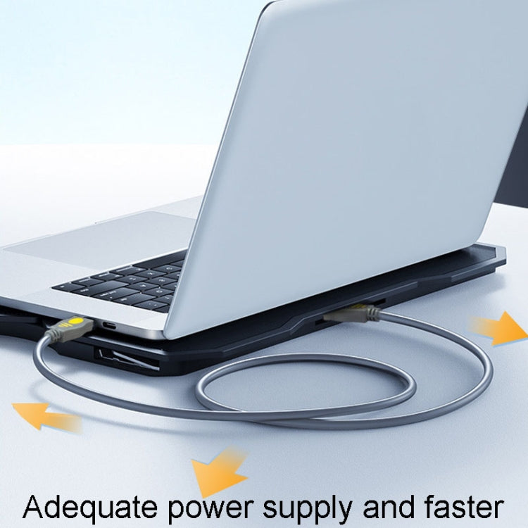 JINGHUA U110 USB2.0 Male To Male Cable Copper Data Cable With Magnetic Ring, Size: 1.5m(Gray) - HoMEdemic™ 