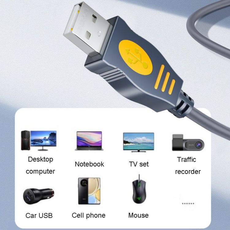 JINGHUA U110 USB2.0 Male To Male Cable Copper Data Cable With Magnetic Ring, Size: 1.5m(Gray) - HoMEdemic™ 