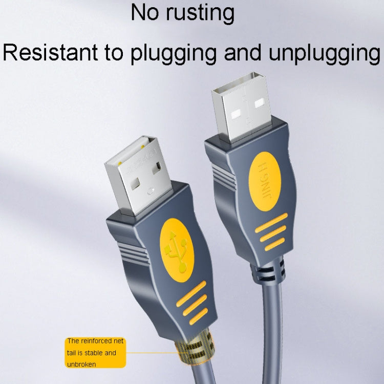 JINGHUA U110 USB2.0 Male To Male Cable Copper Data Cable With Magnetic Ring, Size: 3m(Gray) - HoMEdemic™ 