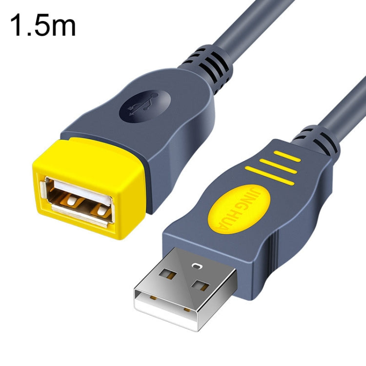 JINGHUA U111 USB 2.0 Data Extension Cable Computer Audio/Video Adapter Cord, Size: 1.5m(Gray) - HoMEdemic™ 