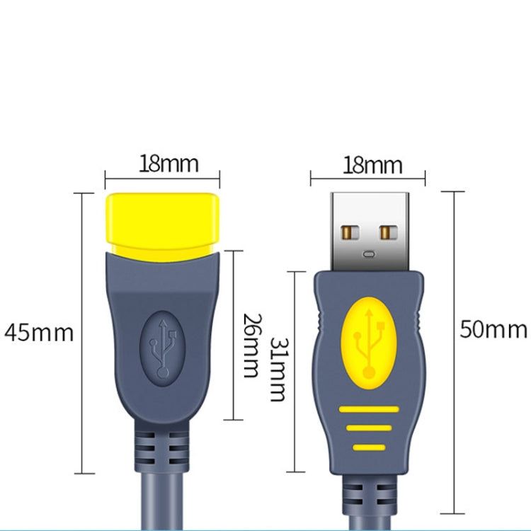 JINGHUA U111 USB 2.0 Data Extension Cable Computer Audio/Video Adapter Cord, Size: 3m(Gray) - HoMEdemic™ 