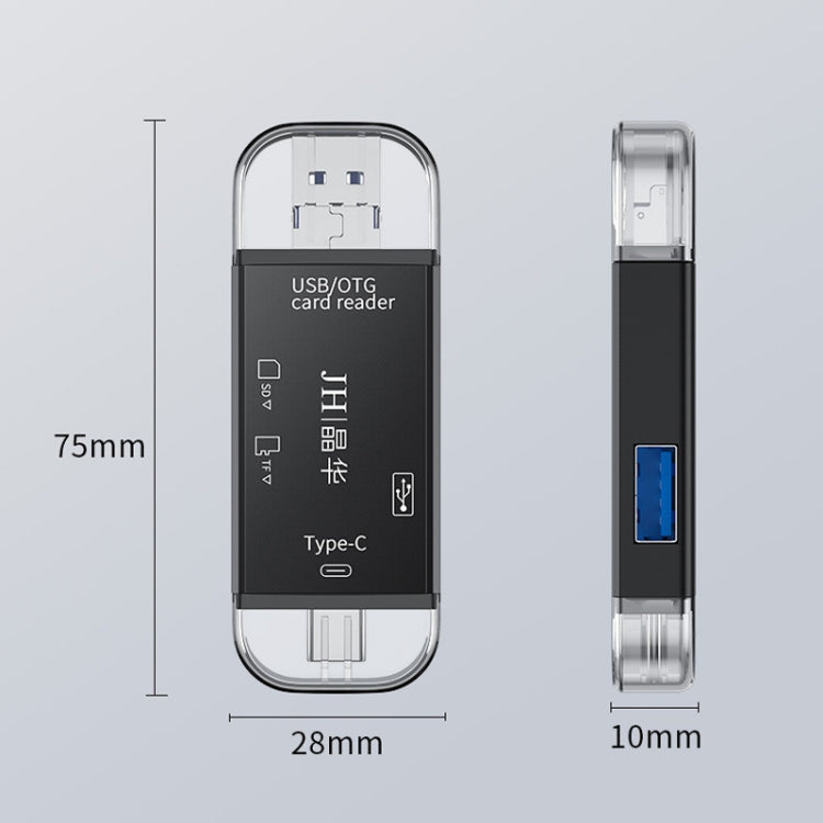 JINGHUA USB2.0 Multi-Function Card Reader SD/TF Dual Card Slot Cell Phone Computer Card Reader(Black) - HoMEdemic™ 