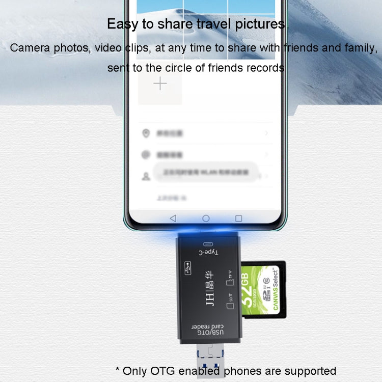 JINGHUA USB2.0 Multi-Function Card Reader SD/TF Dual Card Slot Cell Phone Computer Card Reader(Black) - HoMEdemic™ 