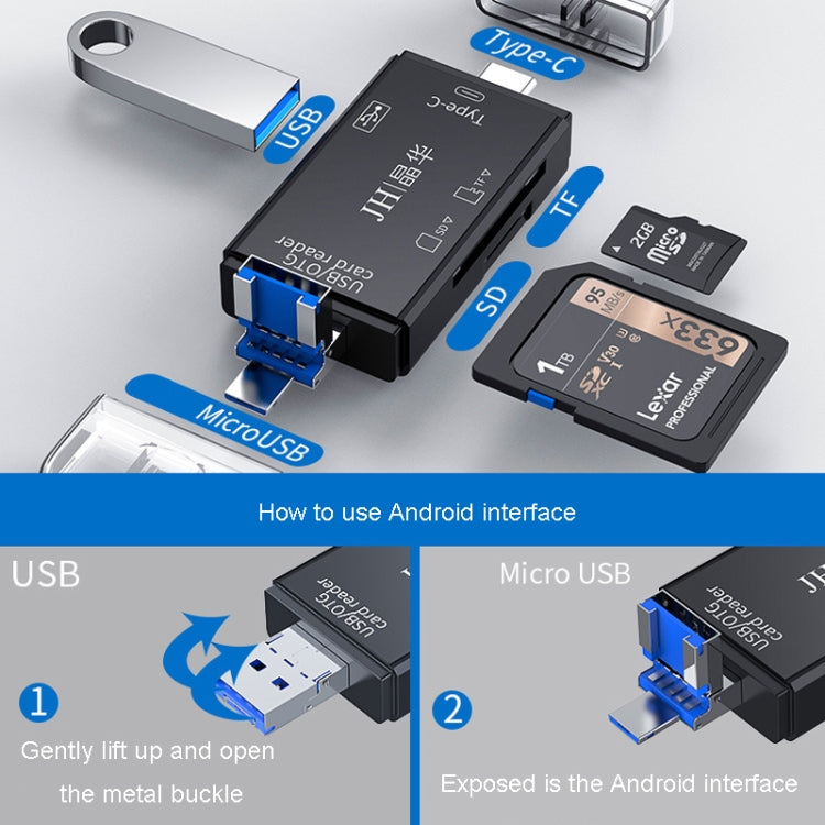 JINGHUA USB2.0 Multi-Function Card Reader SD/TF Dual Card Slot Cell Phone Computer Card Reader(Black) - HoMEdemic™ 