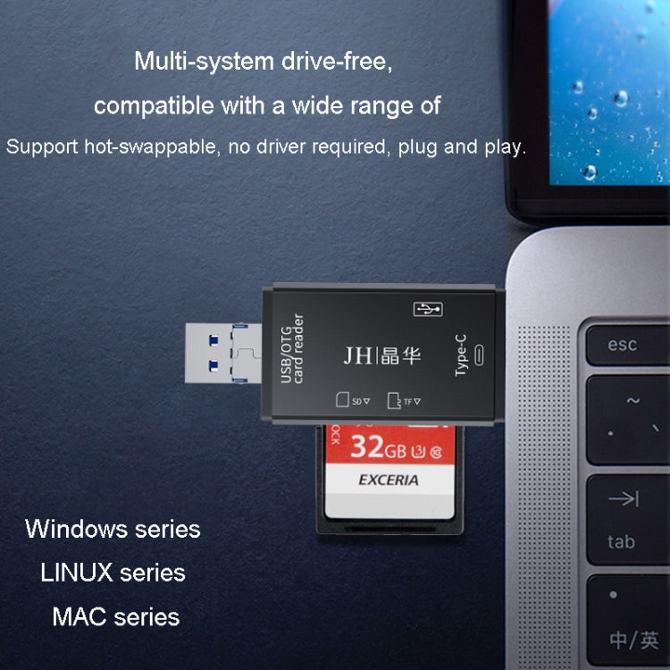 JINGHUA USB2.0 Multi-Function Card Reader SD/TF Dual Card Slot Cell Phone Computer Card Reader(White) - HoMEdemic™ 