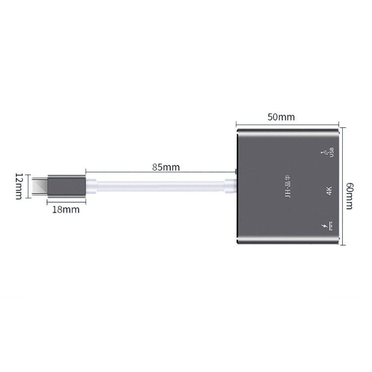 JINGHUA Z321 Multifunctional HUB Docking Station Converter, Interface: Type-C To HDMI+PD+USB - HoMEdemic™ 