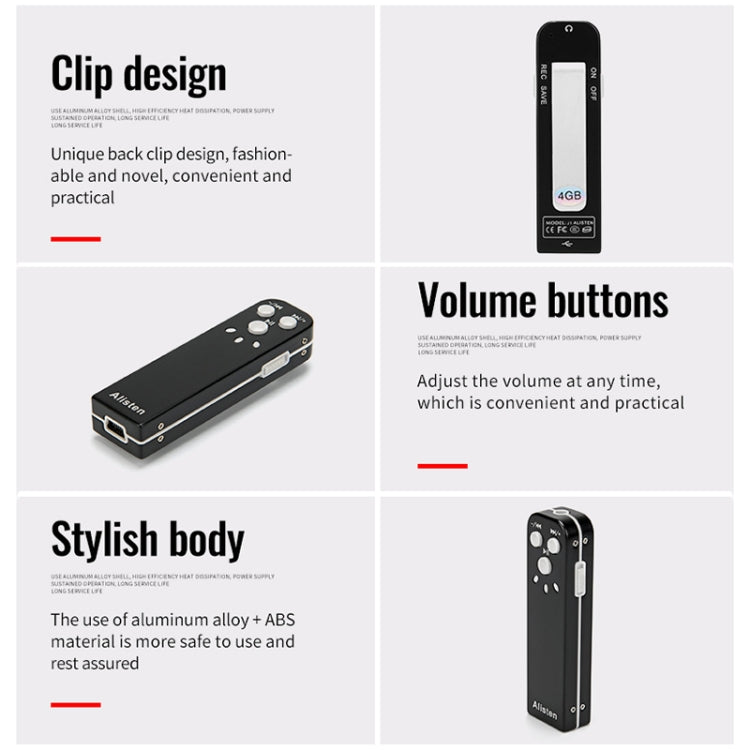 JNN J1 Mini Smart HD Noise Cancelling Voice Recorder, Memory:8GB(Black) - HoMEdemic™ 