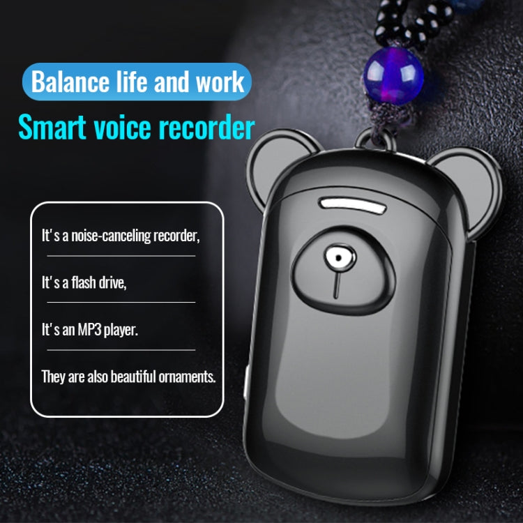JNN Q6 Bear Smart Noise Cancelling Voice Recorder, Memory:32GB(Black) - HoMEdemic™ 