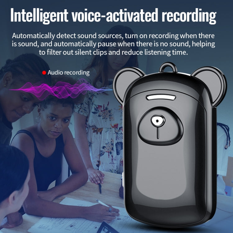 JNN Q6 Bear Smart Noise Cancelling Voice Recorder, Memory:4GB(Black) - HoMEdemic™ 
