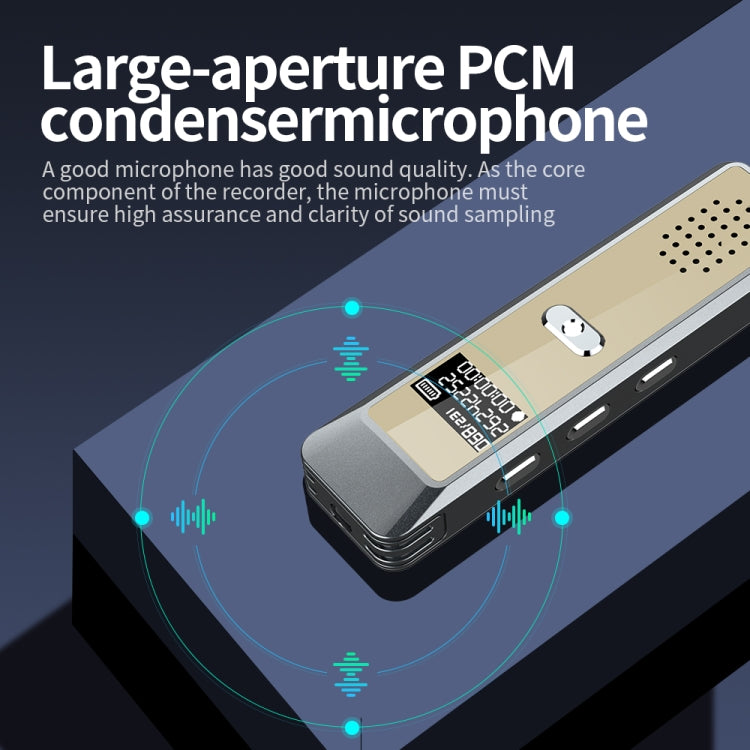 JNN Q7 Mini Portable Voice Recorder with OLED Screen, Memory:16GB(Grey+Gold) - HoMEdemic™ 