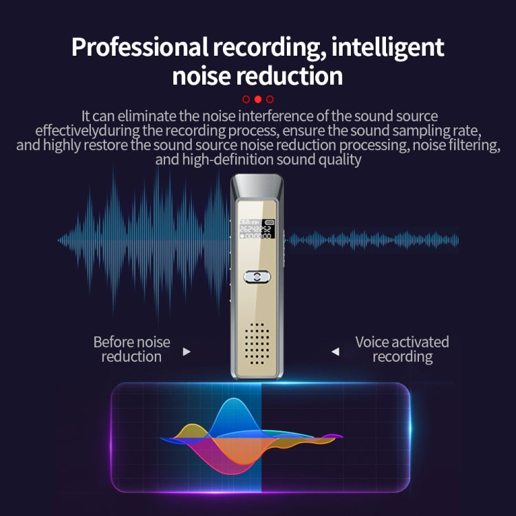 JNN Q7 Mini Portable Voice Recorder with OLED Screen, Memory:16GB(Grey+Gold) - HoMEdemic™ 