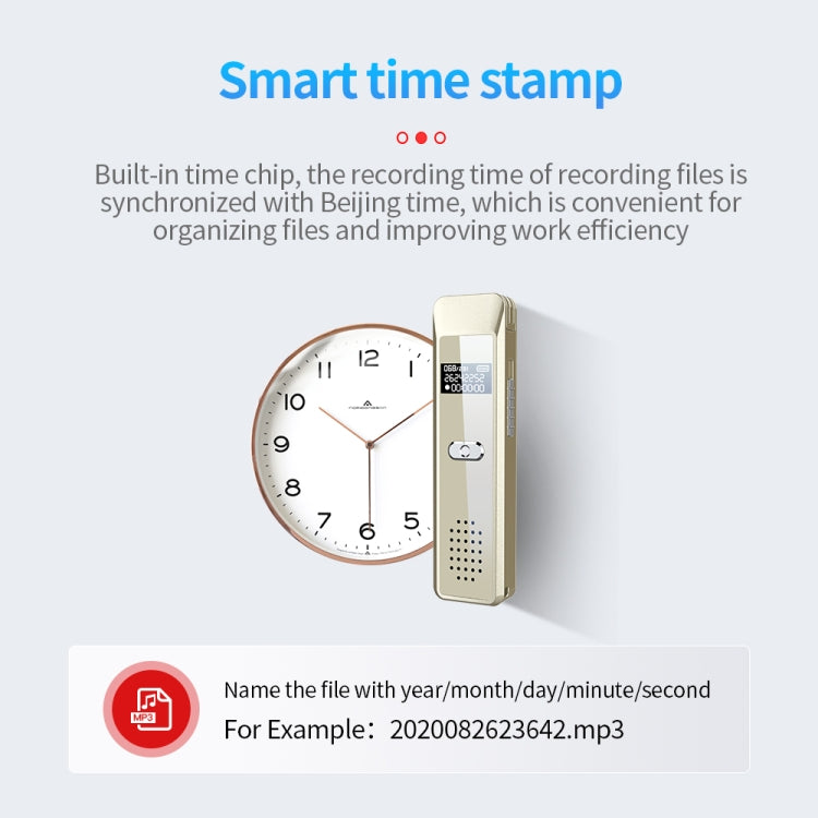 JNN Q7 Mini Portable Voice Recorder with OLED Screen, Memory:4GB(Gold) - HoMEdemic™ 