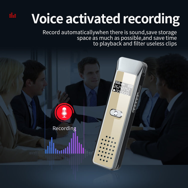 JNN Q7 Mini Portable Voice Recorder with OLED Screen, Memory:4GB(Grey+Gold) - HoMEdemic™ 