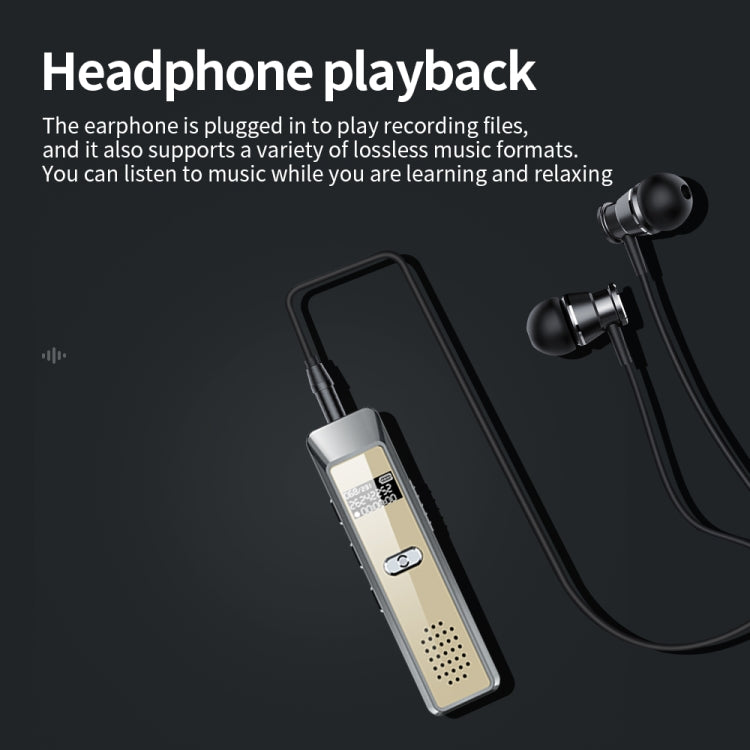 JNN Q7 Mini Portable Voice Recorder with OLED Screen, Memory:4GB(Grey+Gold) - HoMEdemic™ 