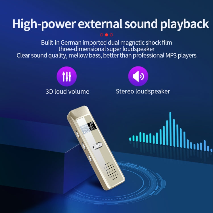 JNN Q7 Mini Portable Voice Recorder with OLED Screen, Memory:8GB(Gold) - HoMEdemic™ 