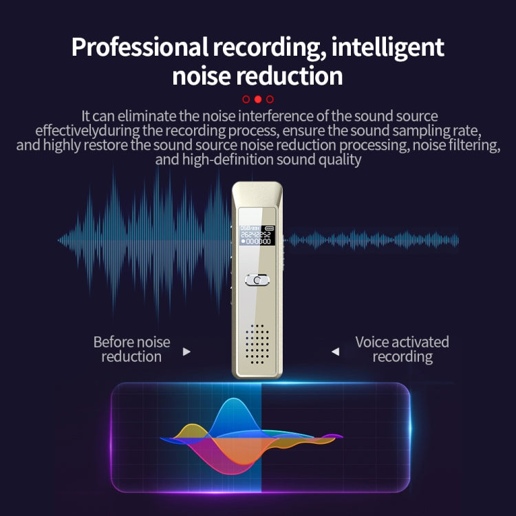 JNN Q7 Mini Portable Voice Recorder with OLED Screen, Memory:8GB(Gold) - HoMEdemic™ 