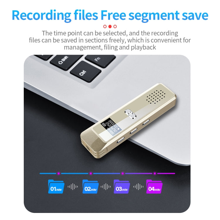JNN Q7 Mini Portable Voice Recorder with OLED Screen, Memory:8GB(Gold) - HoMEdemic™ 
