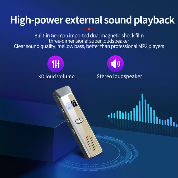 JNN Q7 Mini Portable Voice Recorder with OLED Screen, Memory:8GB(Grey+Gold) - HoMEdemic™ 