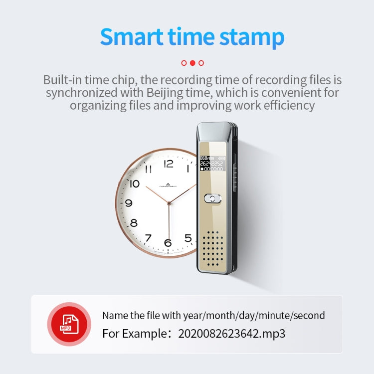 JNN Q7 Mini Portable Voice Recorder with OLED Screen, Memory:8GB(Grey+Gold) - HoMEdemic™ 