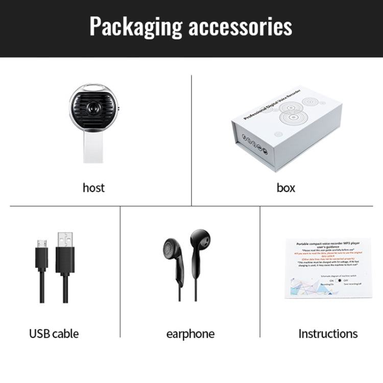 JNN S13 Zinc Alloy U-disk Voice Recorder, Memory:16GB(Silver) - HoMEdemic™ 