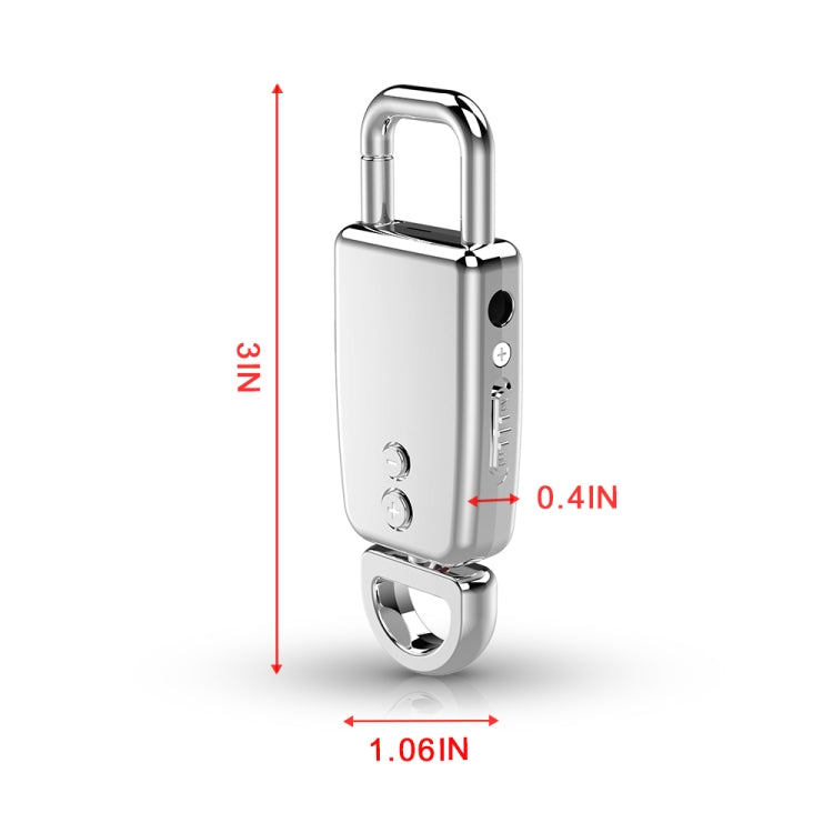 JNN S20 Zinc Alloy Keychain Voice Recorder, Memory:32GB(Silver) - HoMEdemic™ 