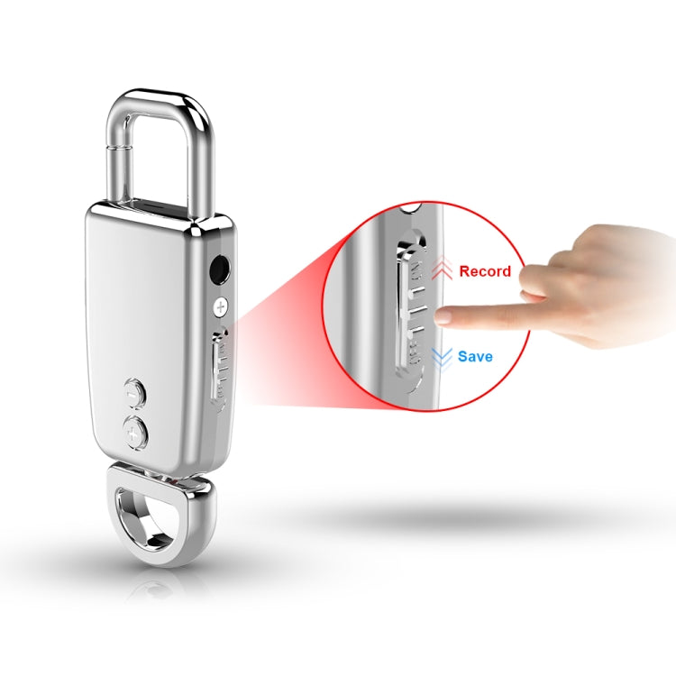 JNN S20 Zinc Alloy Keychain Voice Recorder, Memory:32GB(Silver) - HoMEdemic™ 