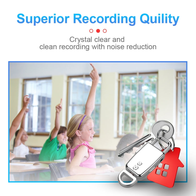 JNN S20 Zinc Alloy Keychain Voice Recorder, Memory:32GB(Silver) - HoMEdemic™ 