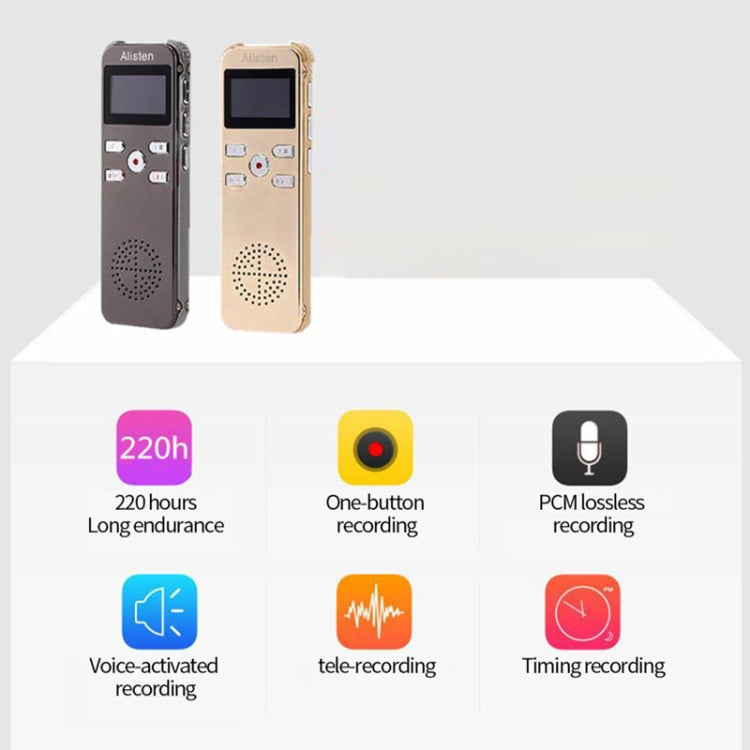 JNN X26 Mini Portable Voice Recorder with OLED Screen, Memory:16GB(Metal Gray) - HoMEdemic™ 