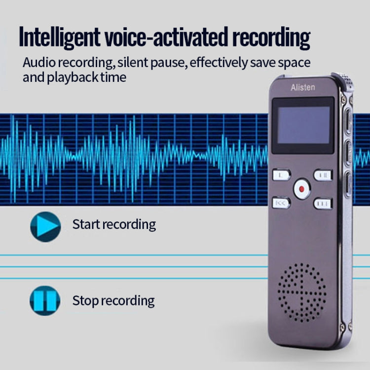 JNN X26 Mini Portable Voice Recorder with OLED Screen, Memory:16GB(Metal Gray) - HoMEdemic™ 