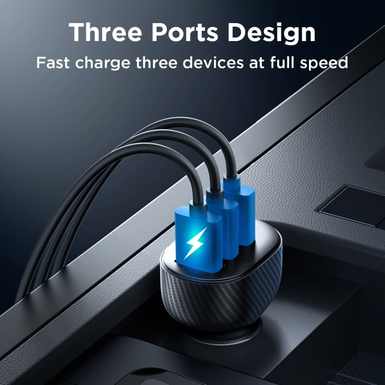 JOYROOM JR-CCD03 3.4A 3 x USB Ports Digital Display Car Charger(Black) - HoMEdemic™ 