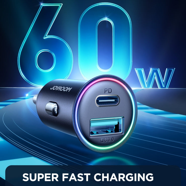 JOYROOM JR-CCN04 60W PD+QC3.0 Mini Metal Car Charger(Black) - HoMEdemic™ 