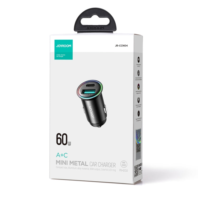 JOYROOM JR-CCN04 60W PD+QC3.0 Mini Metal Car Charger(Black) - HoMEdemic™ 