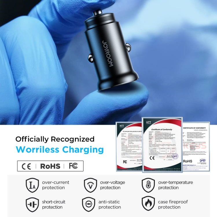 JOYROOM JR-CCN05 30W PD+QC3.0 Mini Metal Car Charger(Black) - HoMEdemic™ 