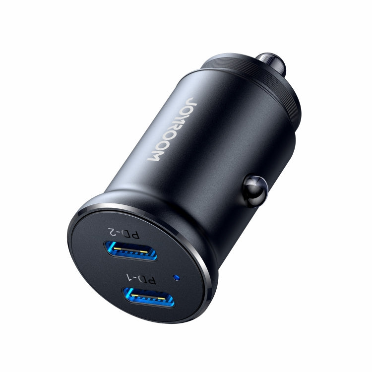 JOYROOM JR-CCN06 30W Dual PD Type-C Mini Metal Car Charger(Black) - HoMEdemic™ 