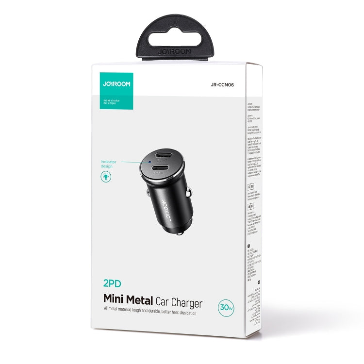 JOYROOM JR-CCN06 30W Dual PD Type-C Mini Metal Car Charger(Black) - HoMEdemic™ 