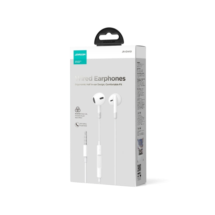 JOYROOM JR-EW01 3.5mm Half In-Ear Wired Earphone, Length: 1.2m(White) - HoMEdemic™ 