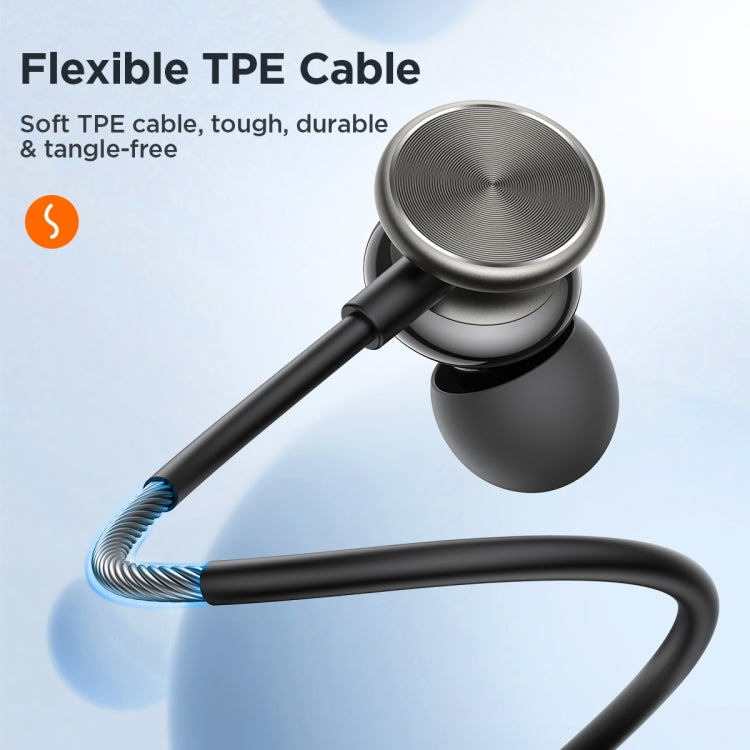 JOYROOM JR-EW03 3.5mm In-Ear Metal Wired Earphone, Length: 1.2m(Black) - HoMEdemic™ 