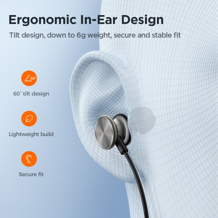 JOYROOM JR-EW03 3.5mm In-Ear Metal Wired Earphone, Length: 1.2m(Black) - HoMEdemic™ 