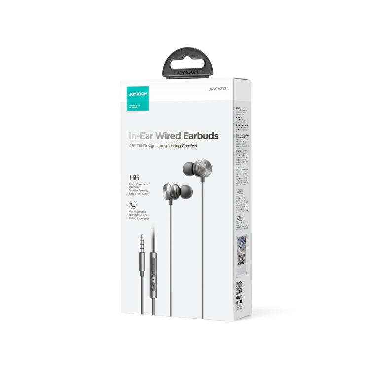 JOYROOM JR-EW03 3.5mm In-Ear Metal Wired Earphone, Length: 1.2m(Black) - HoMEdemic™ 
