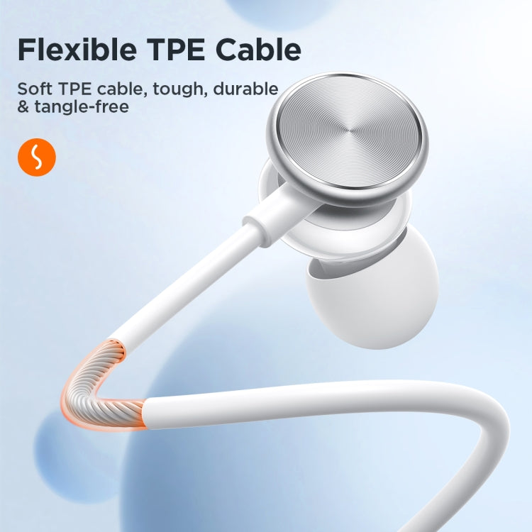 JOYROOM JR-EW03 3.5mm In-Ear Metal Wired Earphone, Length: 1.2m(White) - HoMEdemic™ 