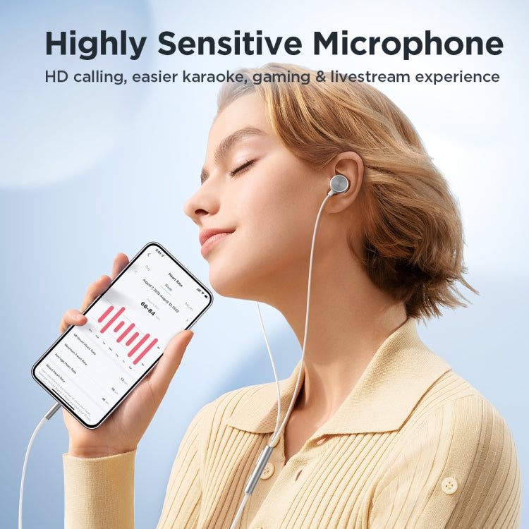 JOYROOM JR-EW03 3.5mm In-Ear Metal Wired Earphone, Length: 1.2m(White) - HoMEdemic™ 