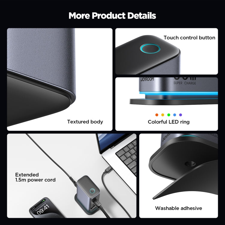 JOYROOM JR-TCM02 6 in 1 65W GaN 4 USB-C & 2 USB-A Multi-port Charger, Power Plug:UK Plug(Dark Gray) - HoMEdemic™ 