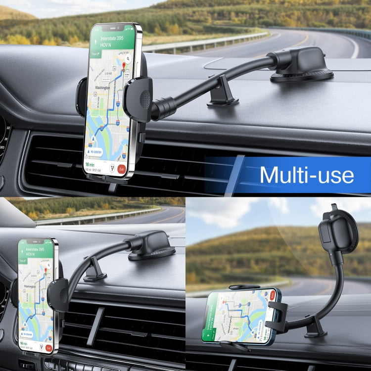 JOYROOM JR-ZS259 360 Degree Rotation Mechanical Car Holder, Style: Long Arm Sucker(Black) - HoMEdemic™ 