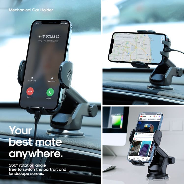 JOYROOM JR-ZS259 360-degree Rotating Stretching Mechanical Dashboard Car Holder for 4.7-6.9 inch Mobile Phones - HoMEdemic™ 