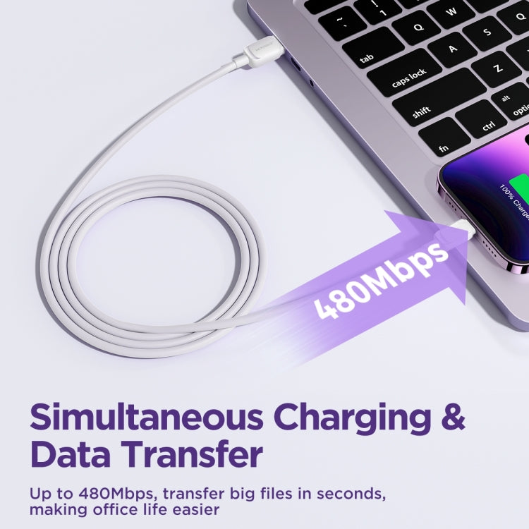 JOYROOM S-AL012A14 Multi-Color Series 2.4A USB to 8 Pin Fast Charging Data Cable, Length:1.2m(White) - HoMEdemic™ 