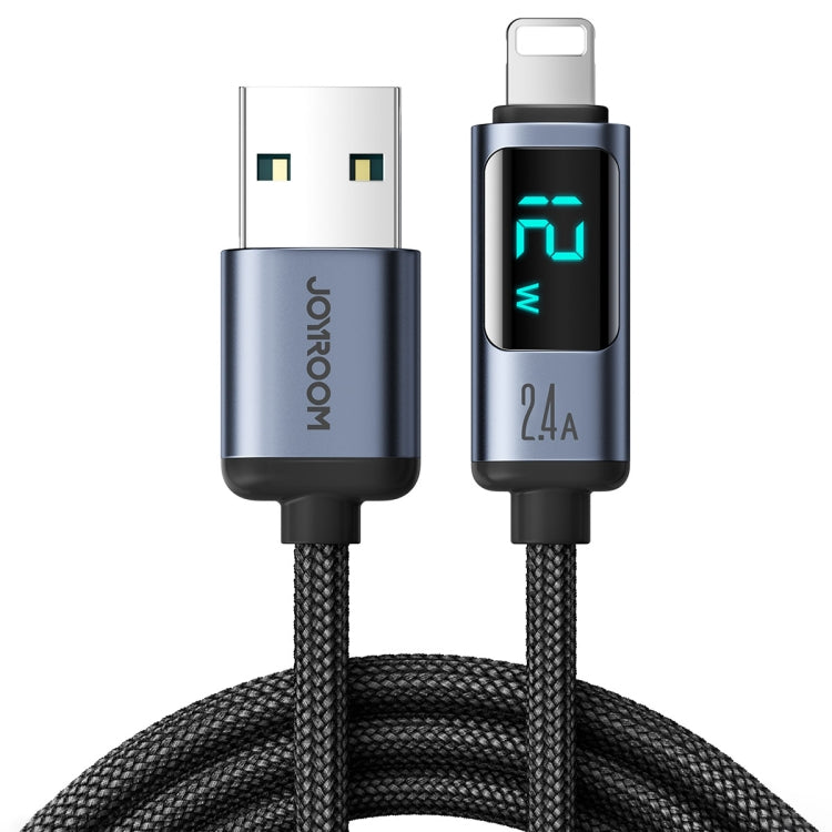 JOYROOM S-AL012A16 2.4A USB to 8 Pin Digital Display Fast Charging Data Cable, Length:1.2m(Black) - HoMEdemic™ 